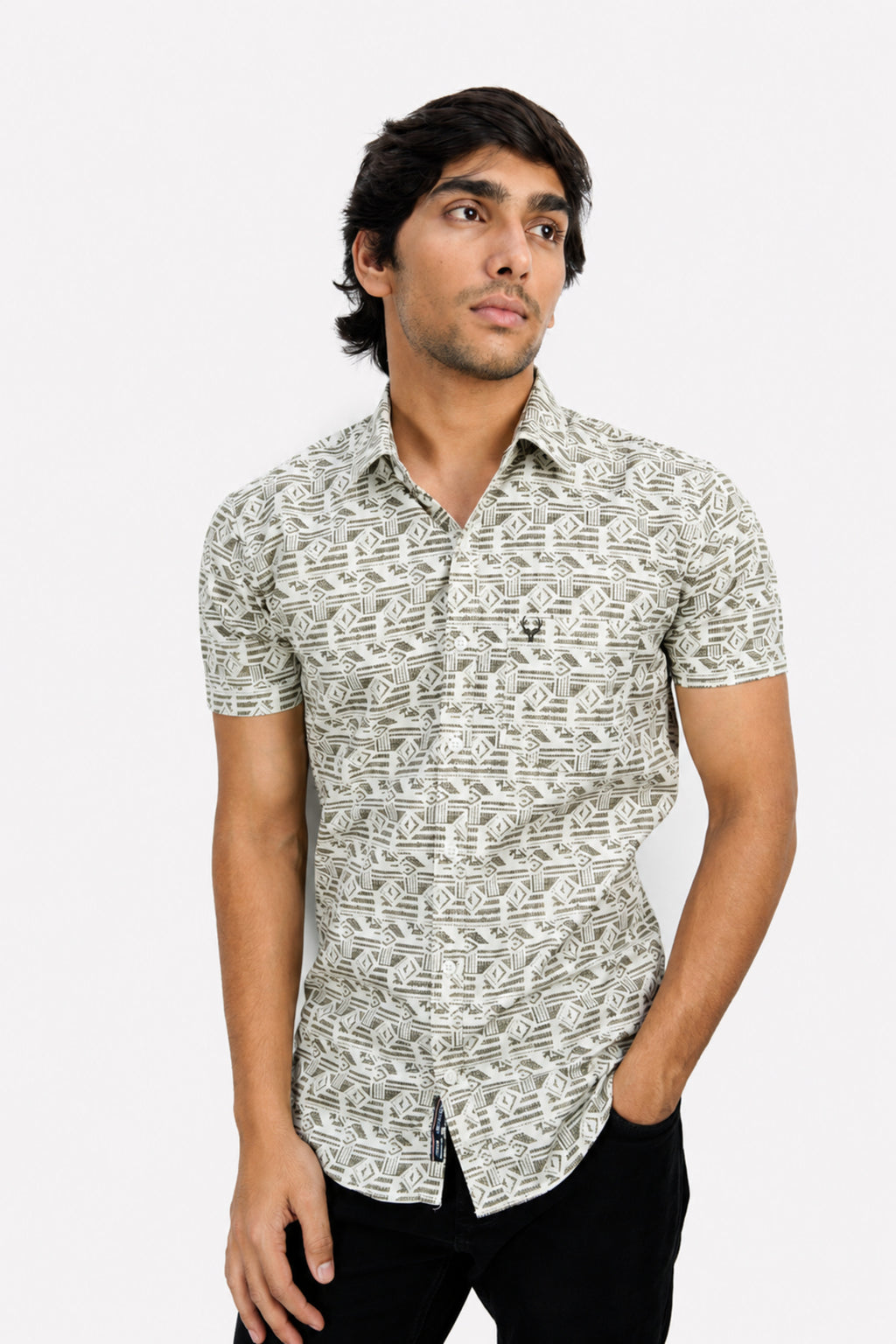 DOBHP GREY | SLIM FIT PREMIUM POLO NECK CASUAL SHIRT | TEASERWEAR