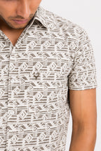 DOBHP GREY | SLIM FIT PREMIUM POLO NECK CASUAL SHIRT | TEASERWEAR