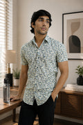 DOBHP CREAM | SLIM FIT PREMIUM POLO NECK CASUAL SHIRT | TEASERWEAR