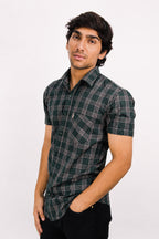 OXFHC DARK GREEN | SLIM FIT PREMIUM POLO NECK CASUAL SHIRT | TEASERWEAR