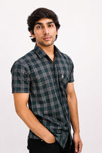 OXFHC DARK GREEN | SLIM FIT PREMIUM POLO NECK CASUAL SHIRT | TEASERWEAR
