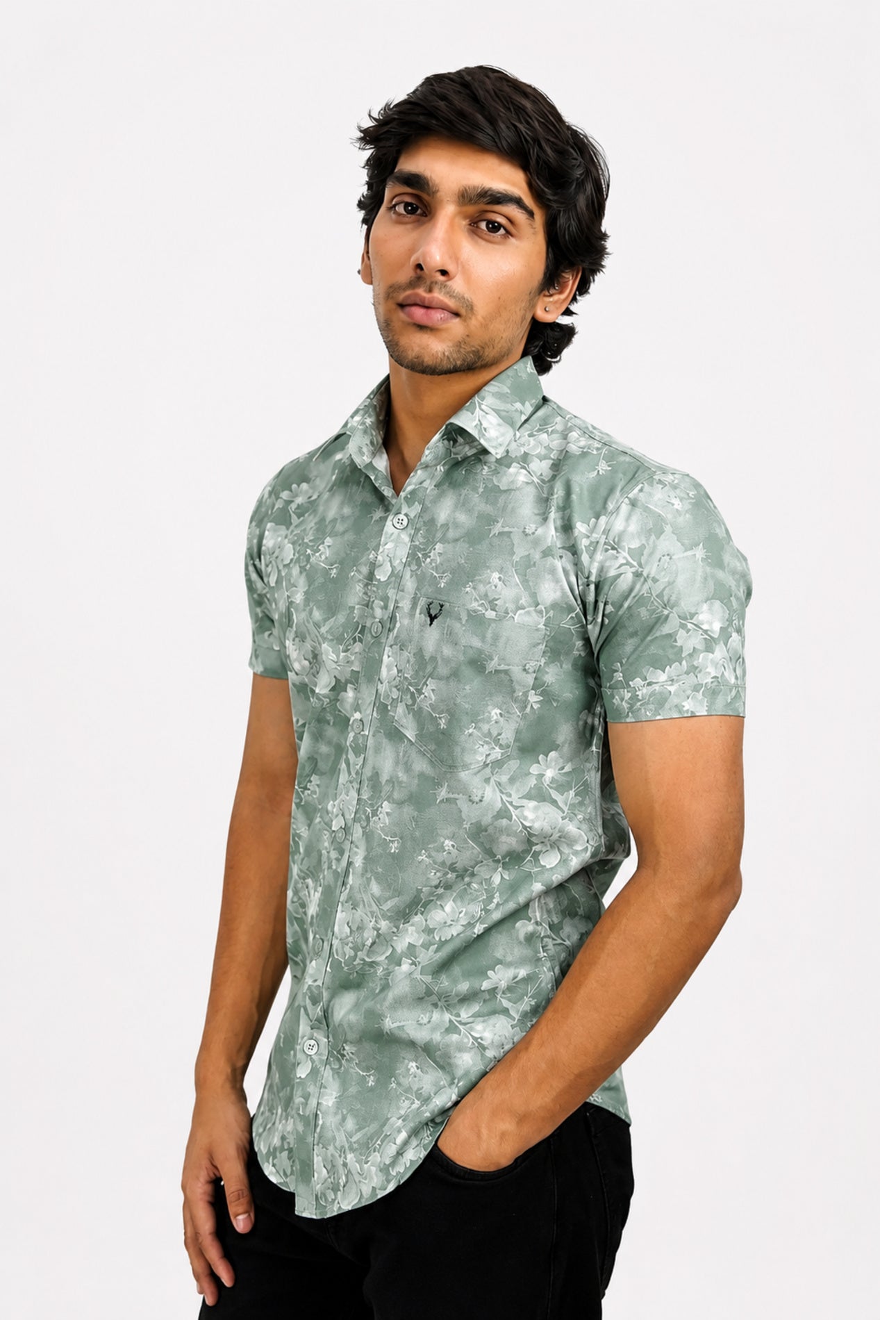 DOBHP GREEN | SLIM FIT PREMIUM POLO NECK CASUAL SHIRT | TEASERWEAR