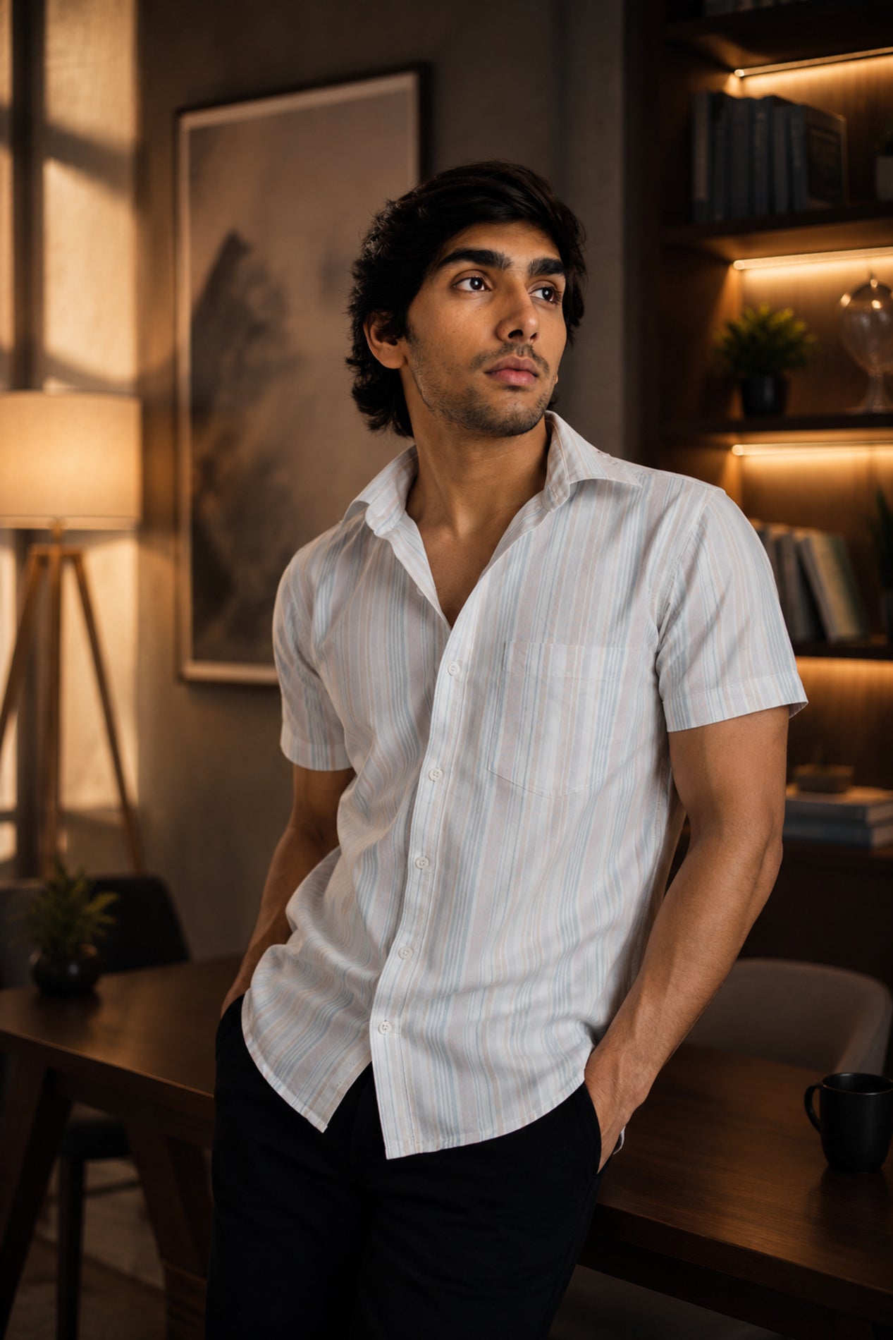 OXFHL GREY | SLIM FIT PREMIUM POLO NECK CASUAL SHIRT | TEASERWEAR