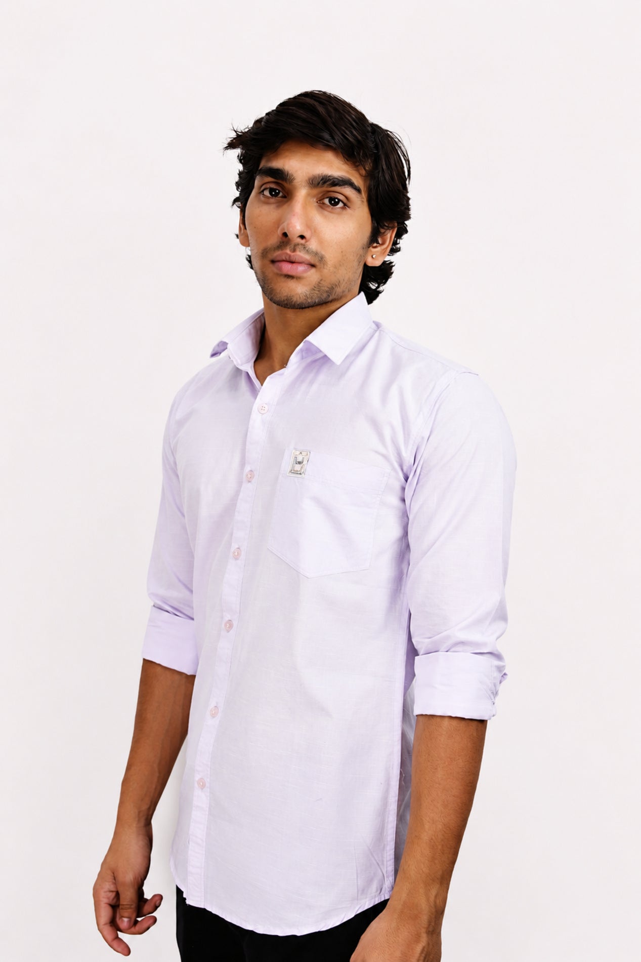 LINP LAVENDER | SLIM FIT PREMIUM POLO NECK CASUAL SHIRT | TEASERWEAR