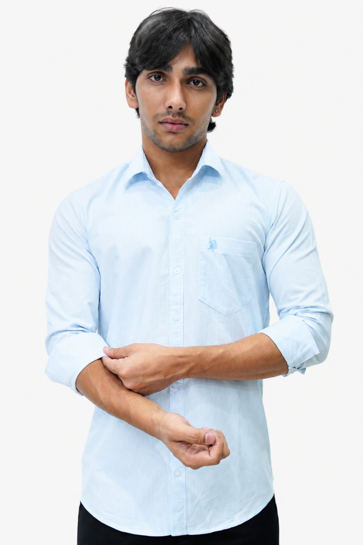 OXFL 2 SKY BLUE | SLIM FIT PREMIUM POLO NECK CASUAL SHIRT | TEASERWEAR