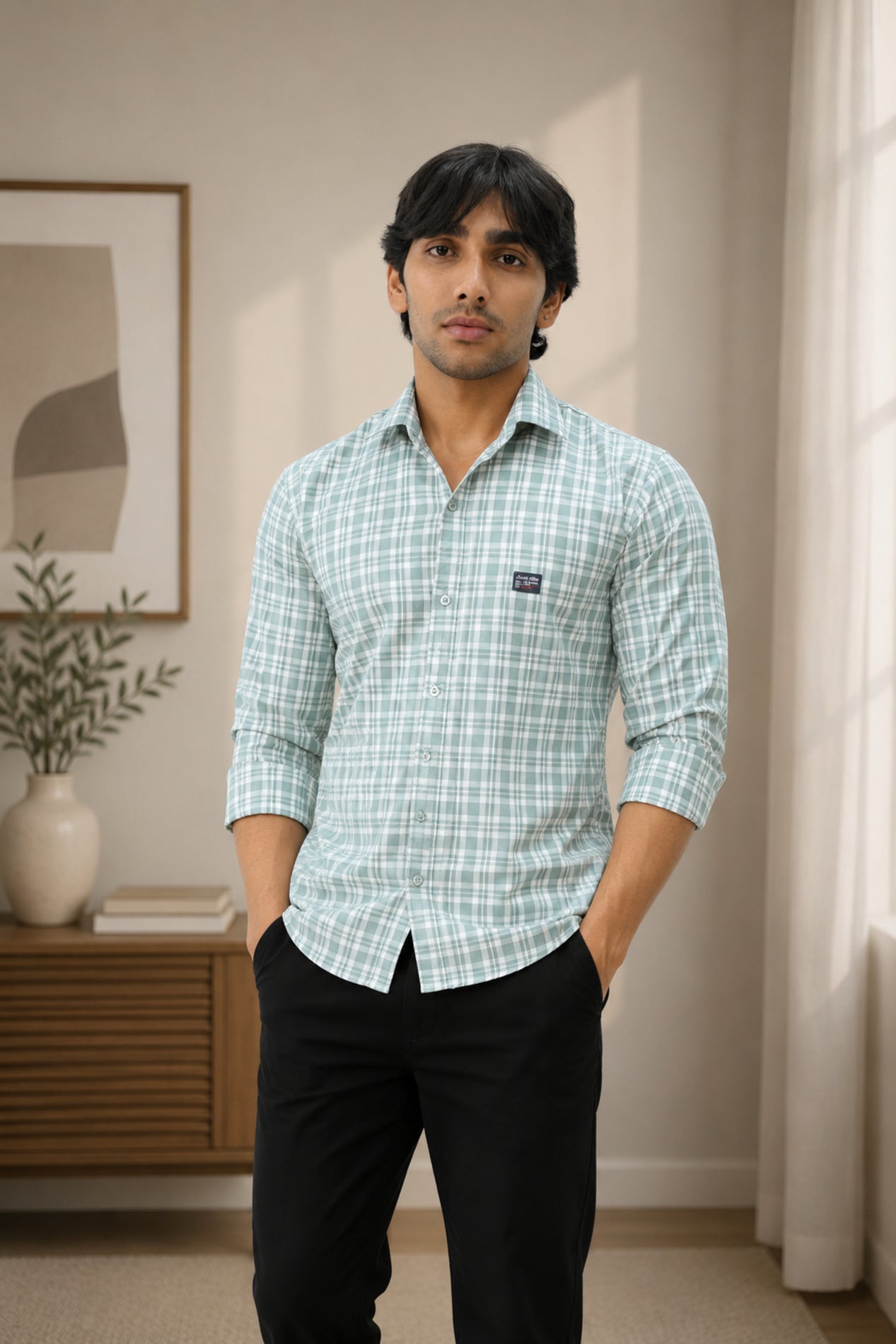 DOBC 2 LIGHT GREEN | SLIM FIT PREMIUM POLO NECK CASUAL SHIRT | TEASERWEAR