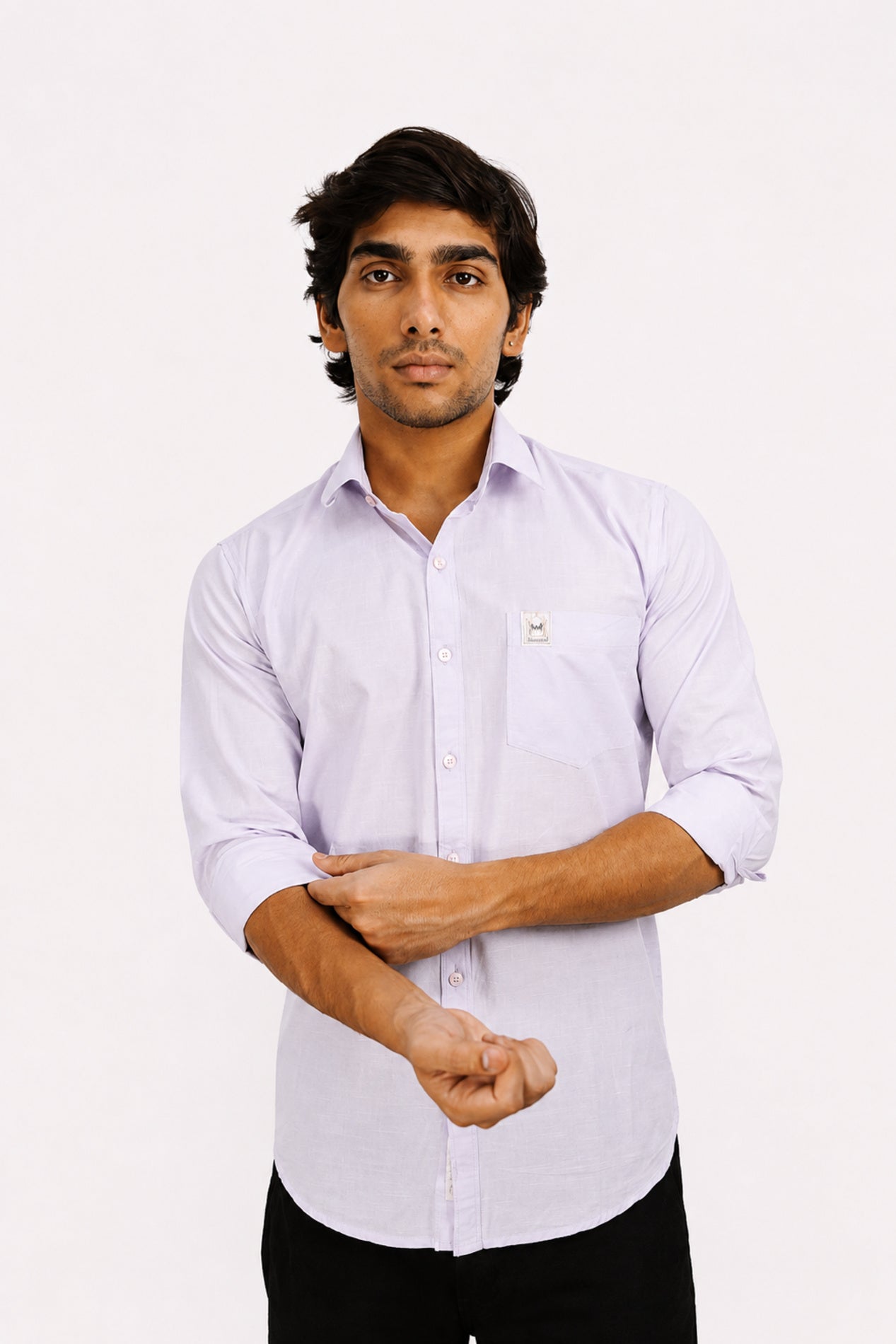 LINP LAVENDER | SLIM FIT PREMIUM POLO NECK CASUAL SHIRT | TEASERWEAR