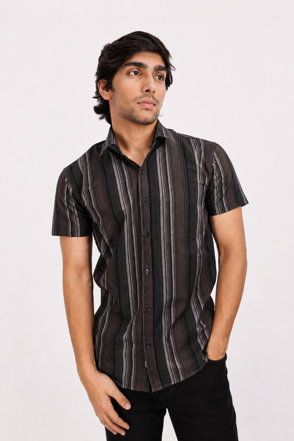 OXFHL BROWN | SLIM FIT PREMIUM POLO NECK CASUAL SHIRT | TEASERWEAR