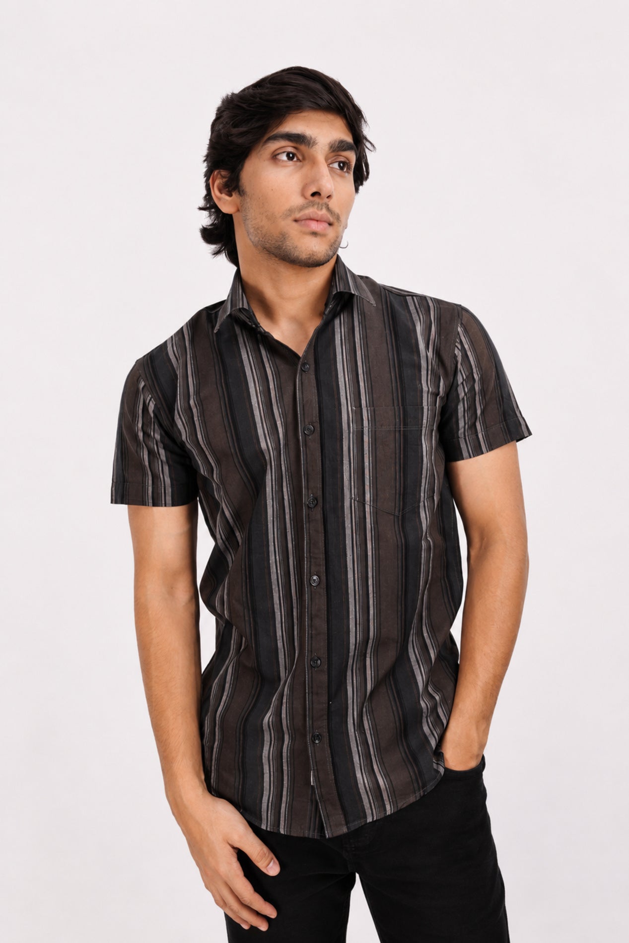 OXFHL BROWN | SLIM FIT PREMIUM POLO NECK CASUAL SHIRT | TEASERWEAR