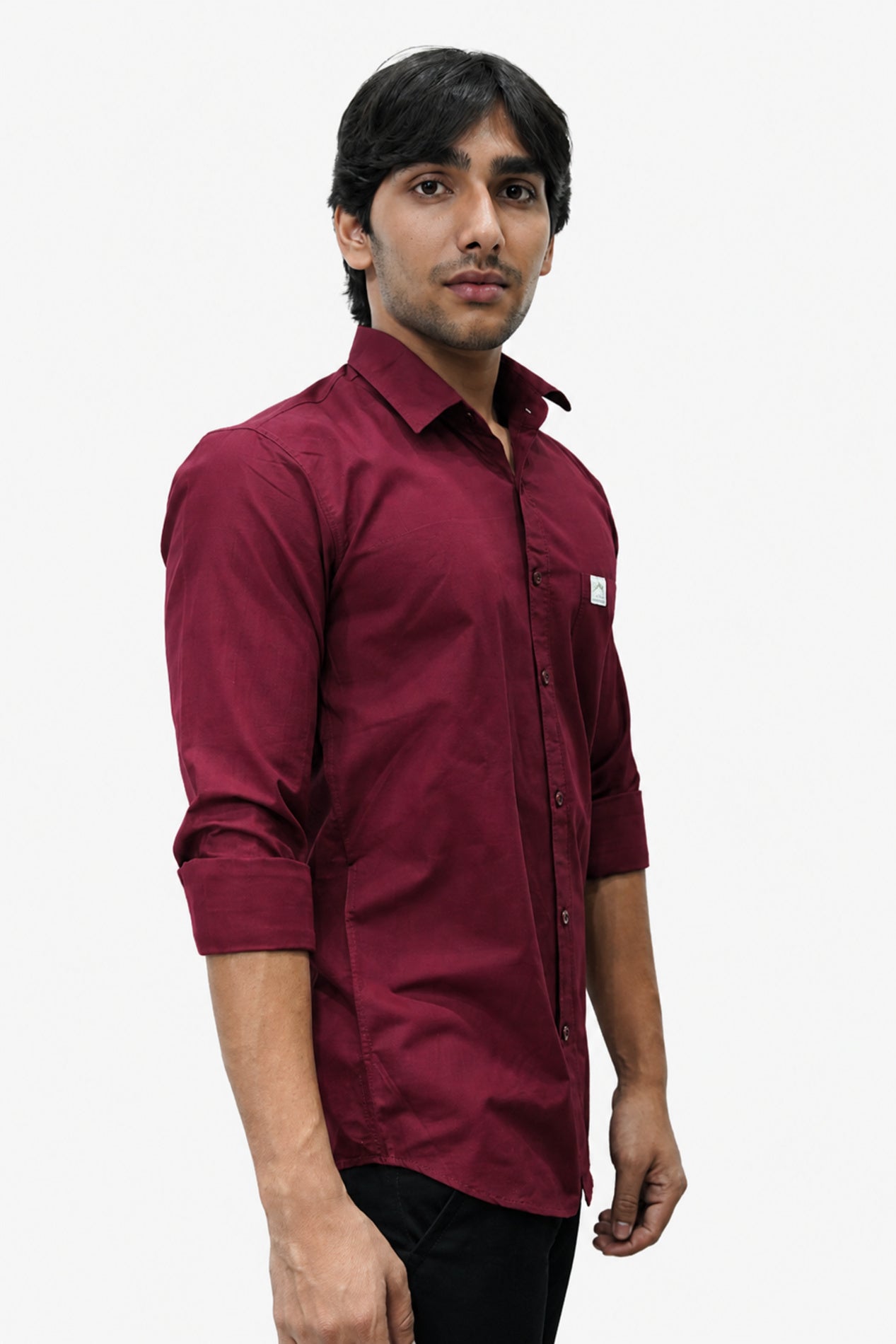 OXFP MAROON | SLIM FIT PREMIUM POLO NECK CASUAL SHIRT | TEASERWEAR