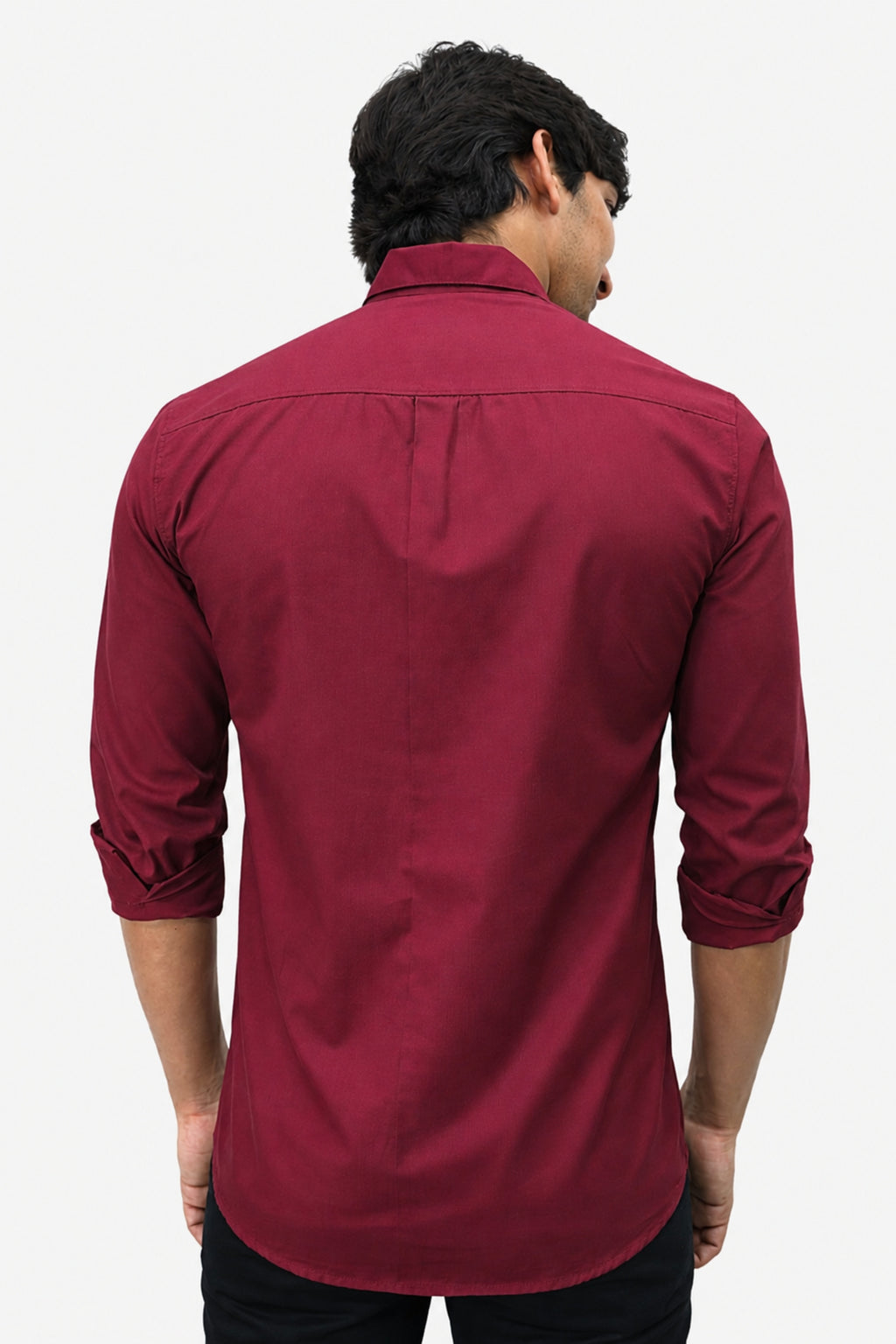 OXFP MAROON | SLIM FIT PREMIUM POLO NECK CASUAL SHIRT | TEASERWEAR