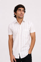 OXFHL CREAM | SLIM FIT PREMIUM POLO NECK CASUAL SHIRT | TEASERWEAR