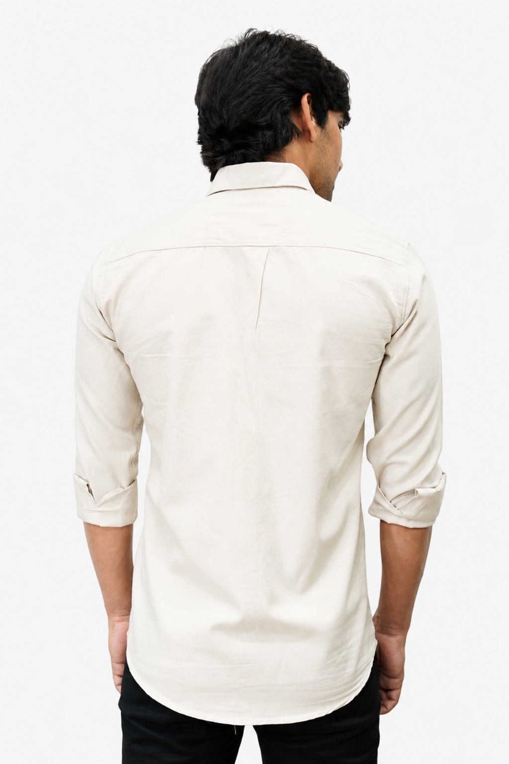 OXFP CREAM | SLIM FIT PREMIUM POLO NECK CASUAL SHIRT | TEASERWEAR