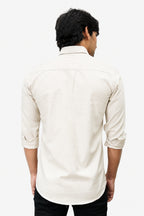 OXFP CREAM | SLIM FIT PREMIUM POLO NECK CASUAL SHIRT | TEASERWEAR