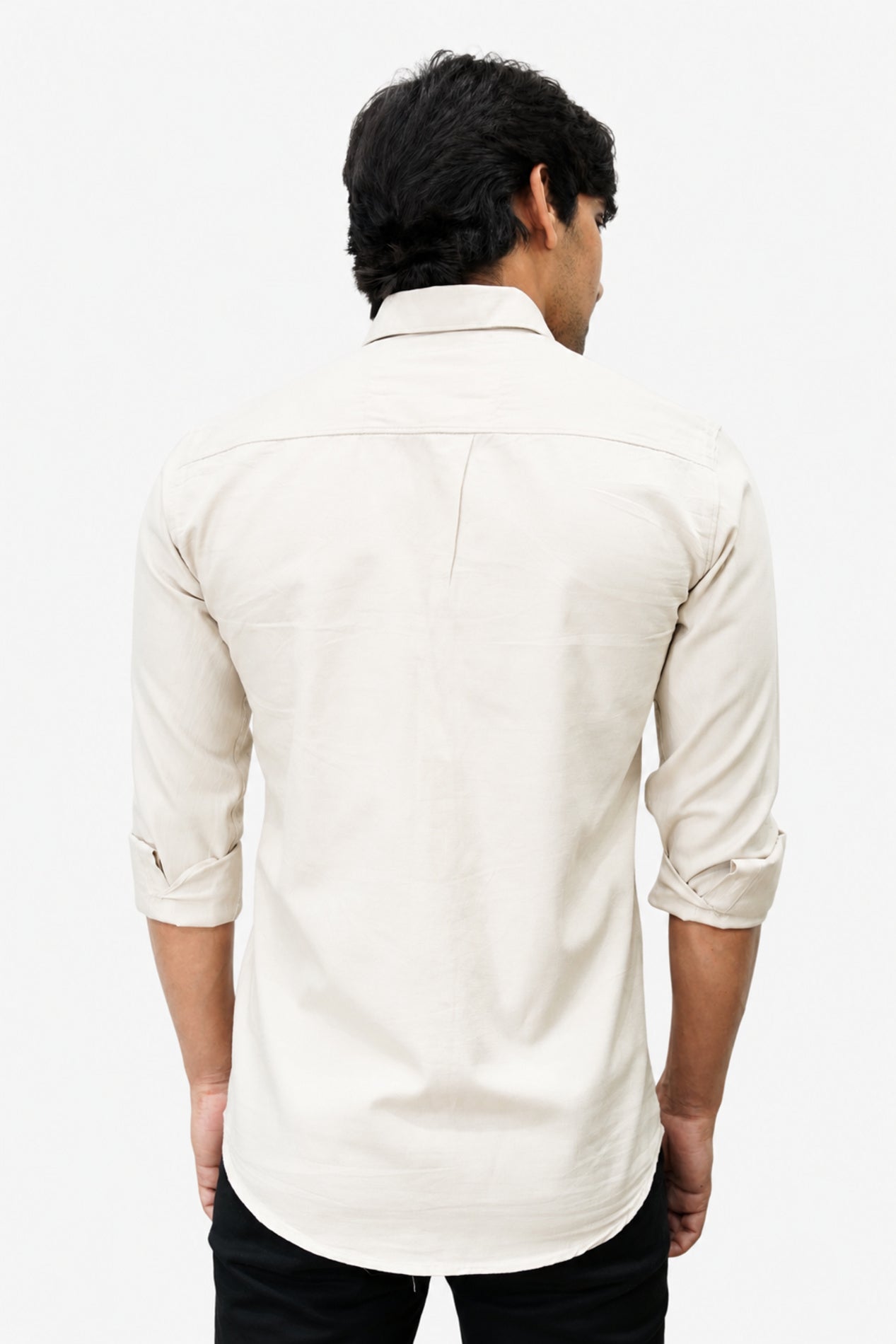 OXFP CREAM | SLIM FIT PREMIUM POLO NECK CASUAL SHIRT | TEASERWEAR