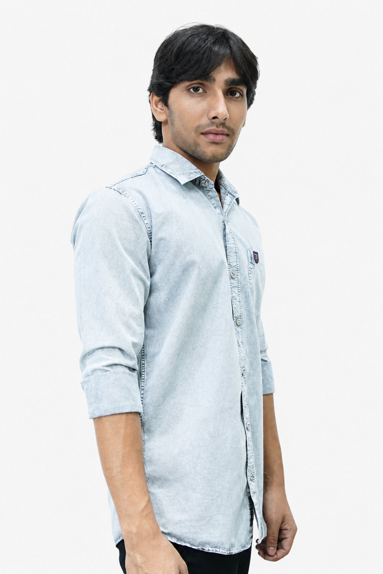 ROF BLUE | SLIM FIT PREMIUM POLO NECK CASUAL SHIRT | TEASERWEAR