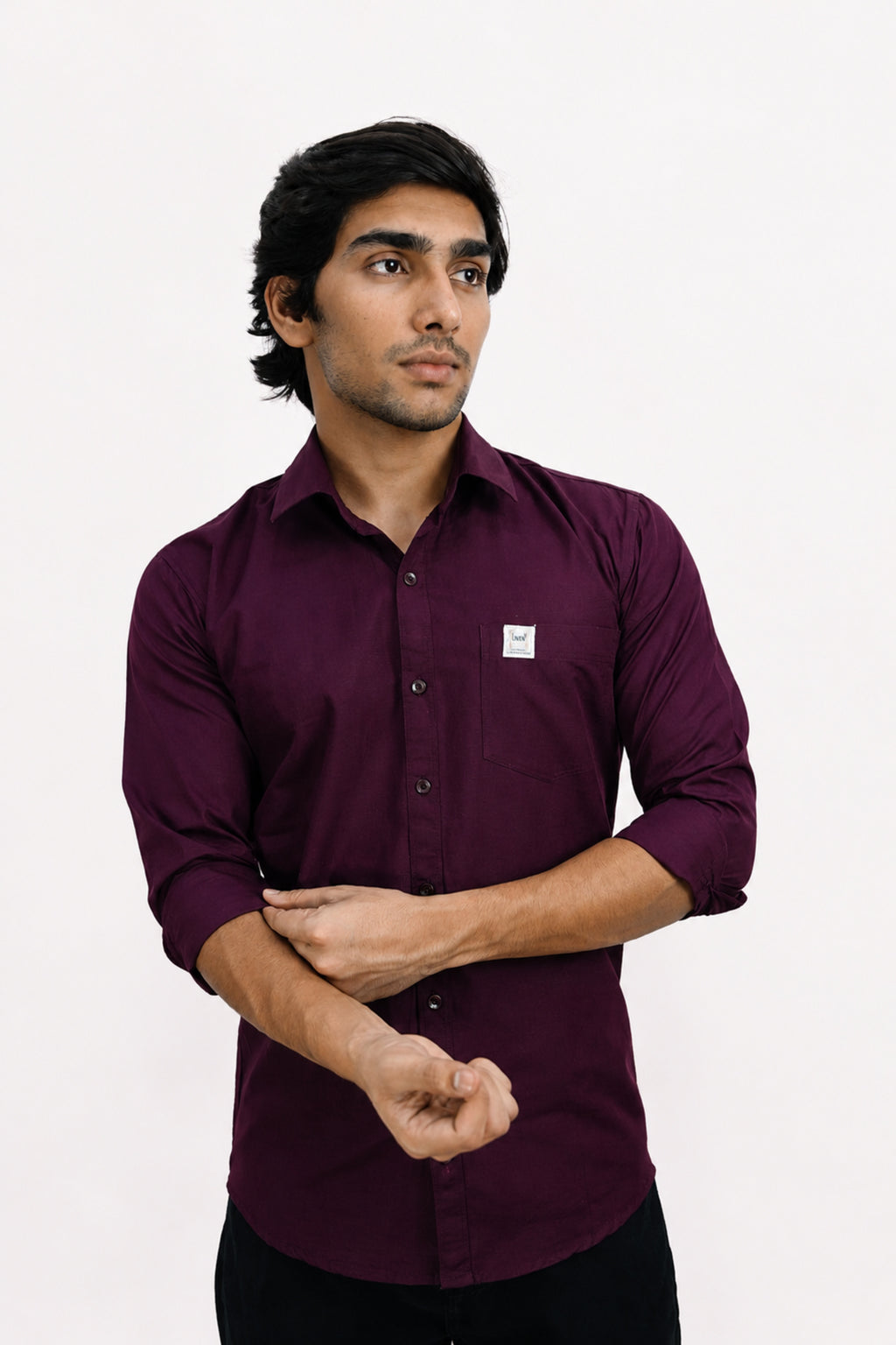 LINP MAROON | SLIM FIT PREMIUM POLO NECK CASUAL SHIRT | TEASERWEAR