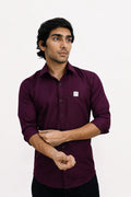 LINP MAROON | SLIM FIT PREMIUM POLO NECK CASUAL SHIRT | TEASERWEAR
