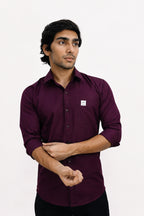 LINP MAROON | SLIM FIT PREMIUM POLO NECK CASUAL SHIRT | TEASERWEAR