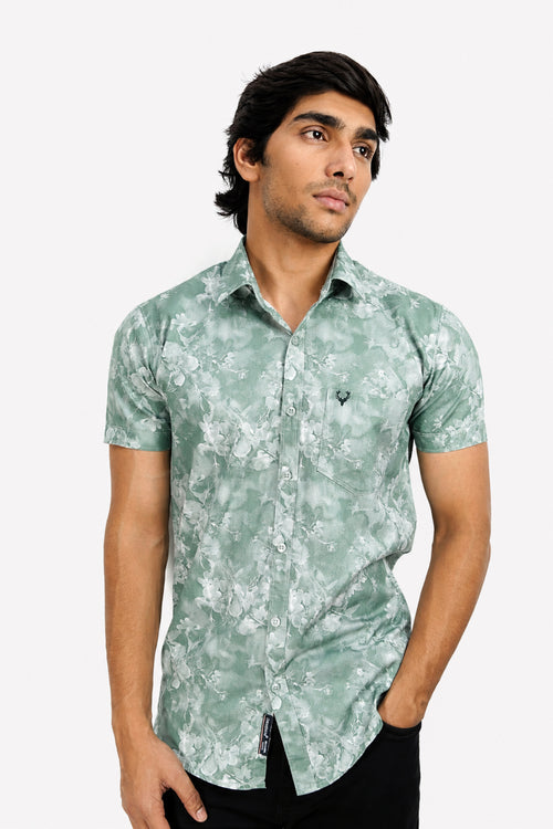 DOBHP GREEN | SLIM FIT PREMIUM POLO NECK CASUAL SHIRT | TEASERWEAR