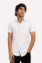DOBHP WHITE | SLIM FIT PREMIUM POLO NECK CASUAL SHIRT | TEASERWEAR