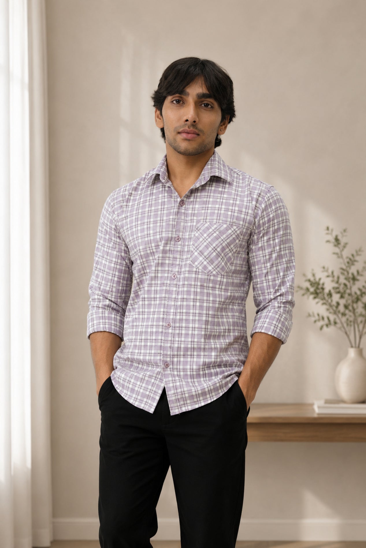 DOBC 2 LAVENDOR | SLIM FIT PREMIUM POLO NECK CASUAL SHIRT | TEASERWEAR