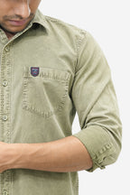 ROF GREEN | SLIM FIT PREMIUM POLO NECK CASUAL SHIRT | TEASERWEAR