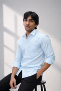 OXFL 2 SKY BLUE | SLIM FIT PREMIUM POLO NECK CASUAL SHIRT | TEASERWEAR