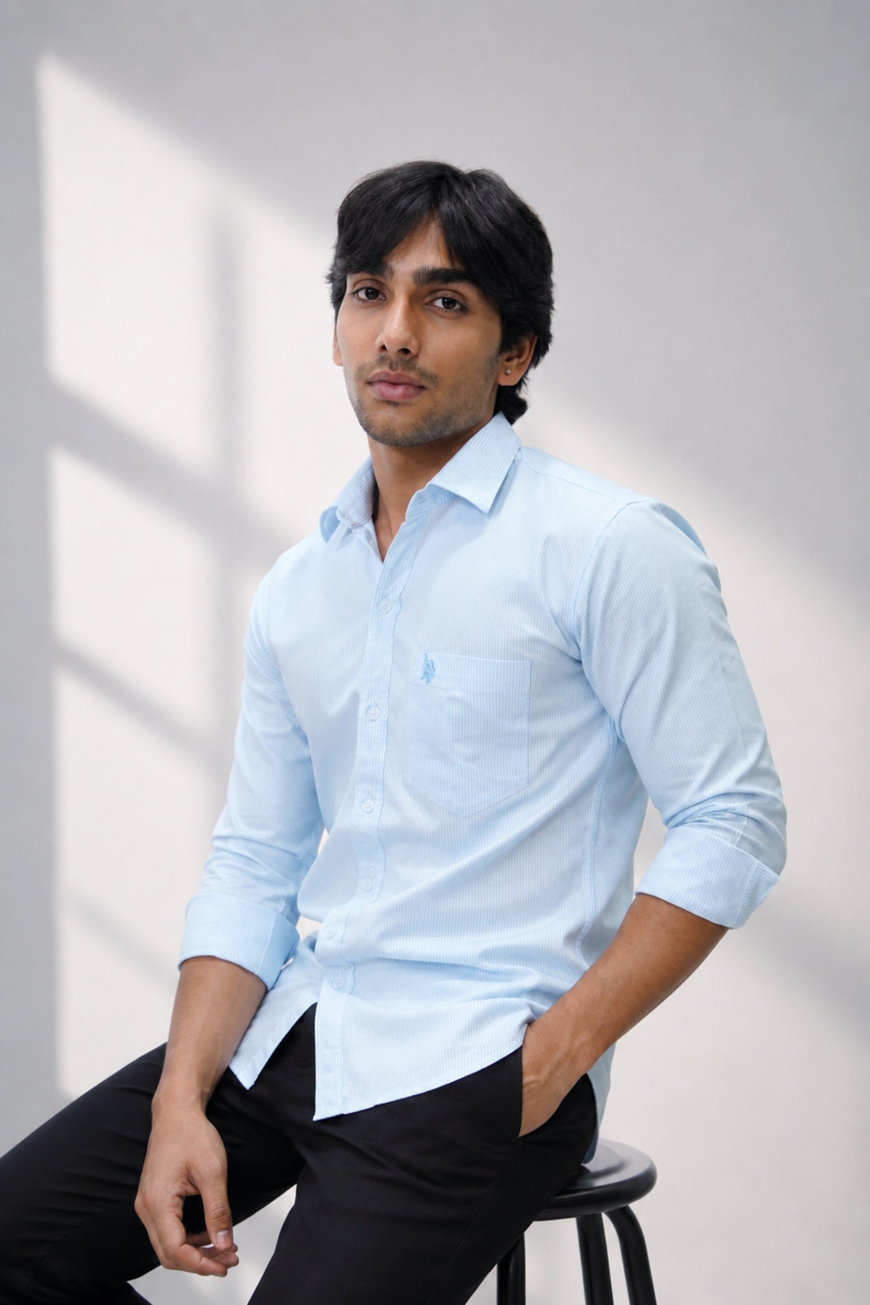 OXFL 2 SKY BLUE | SLIM FIT PREMIUM POLO NECK CASUAL SHIRT | TEASERWEAR