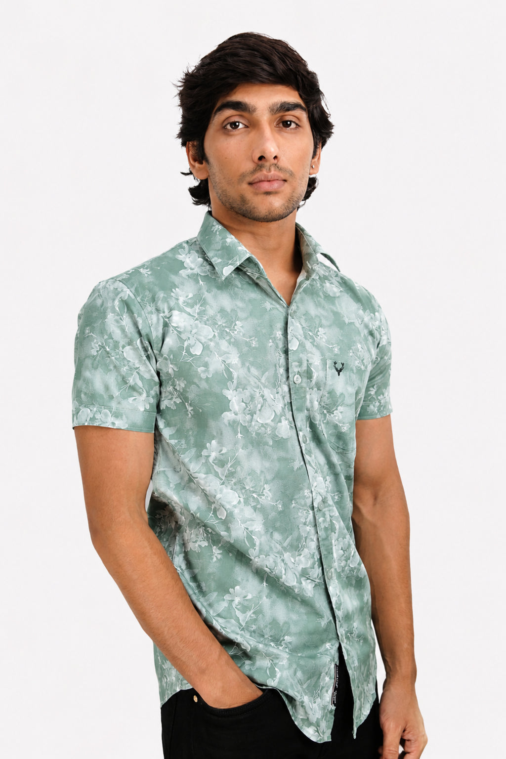 DOBHP GREEN | SLIM FIT PREMIUM POLO NECK CASUAL SHIRT | TEASERWEAR