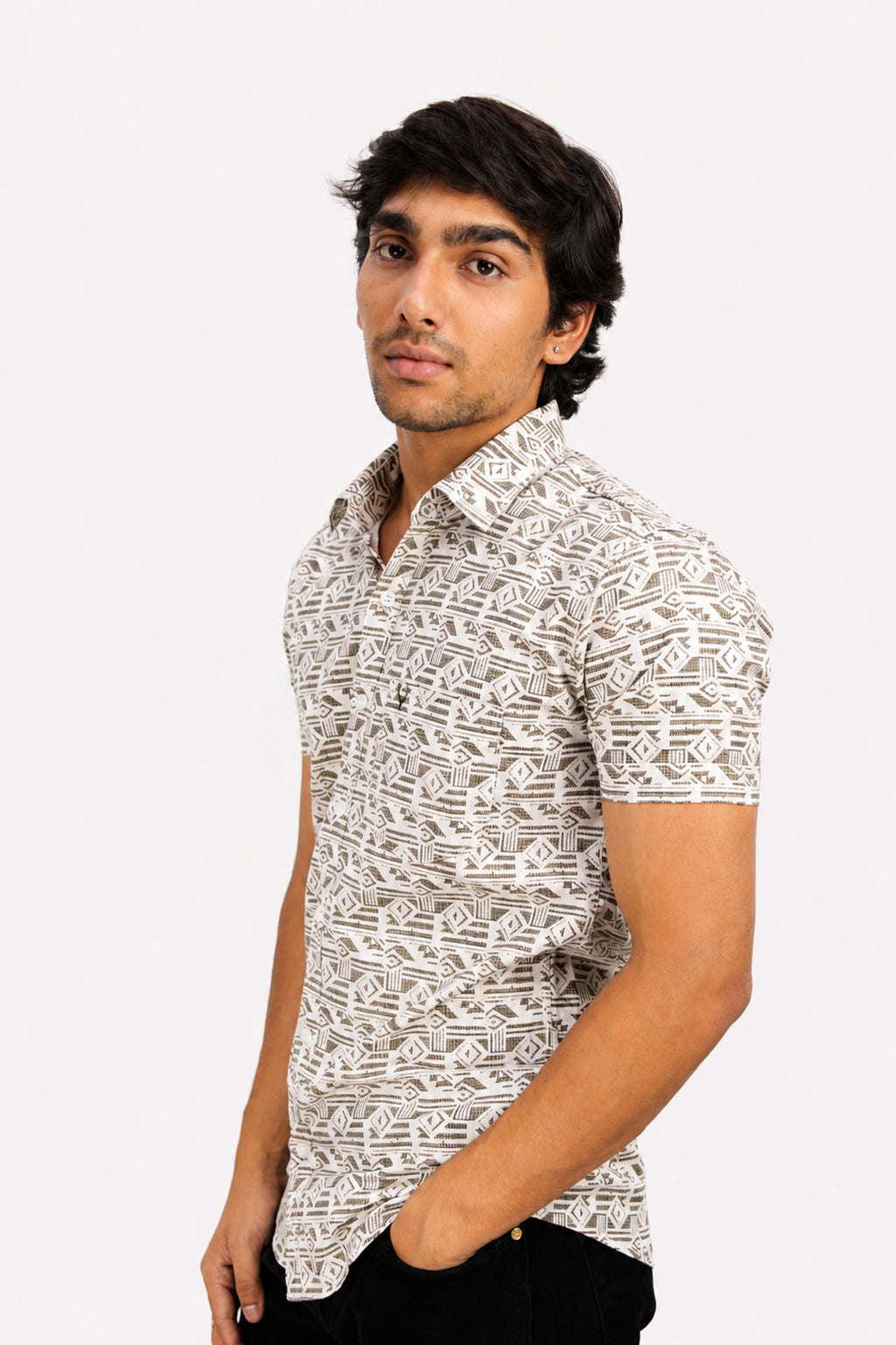 DOBHP GREY | SLIM FIT PREMIUM POLO NECK CASUAL SHIRT | TEASERWEAR