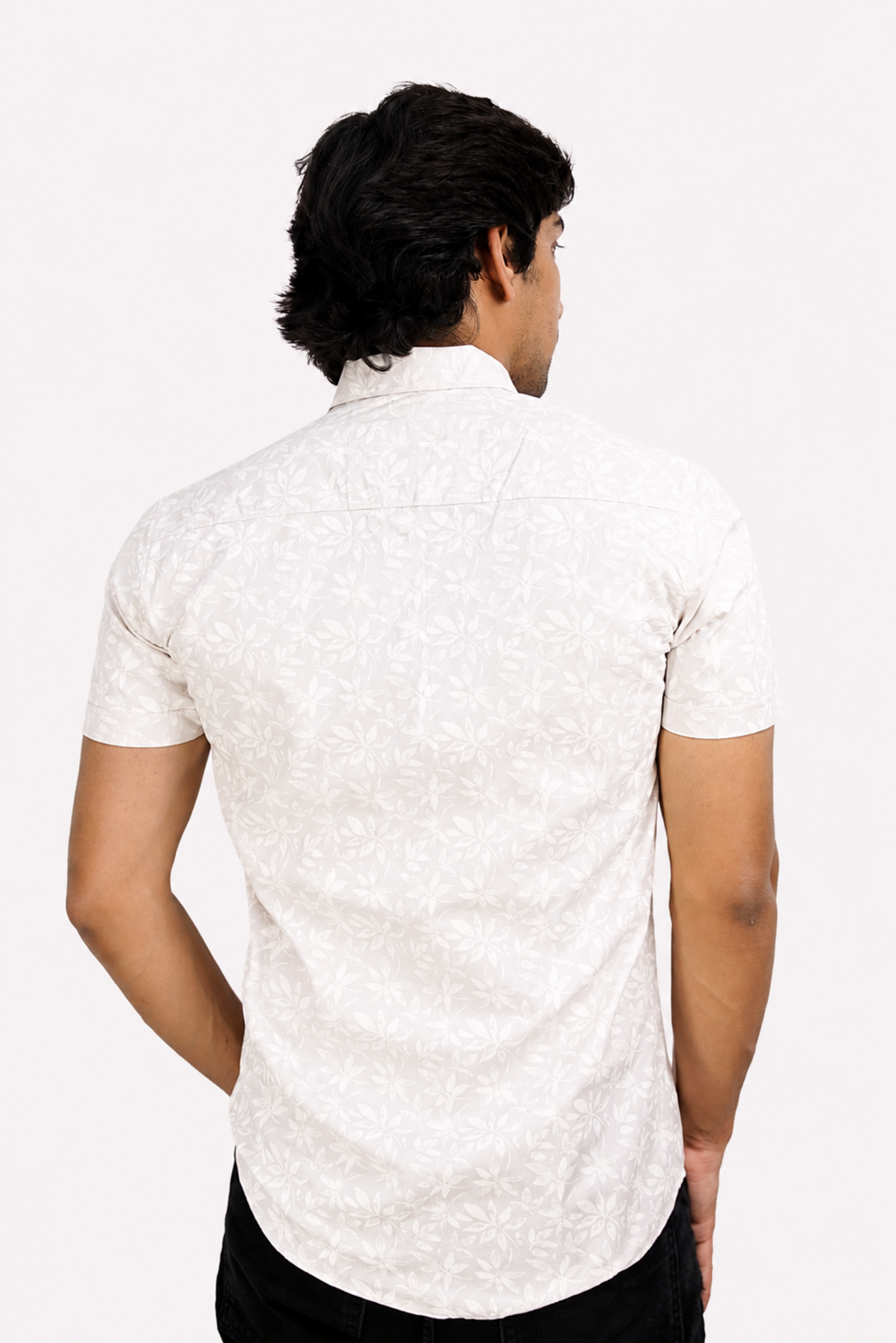 DOBHP WHITE | SLIM FIT PREMIUM POLO NECK CASUAL SHIRT | TEASERWEAR
