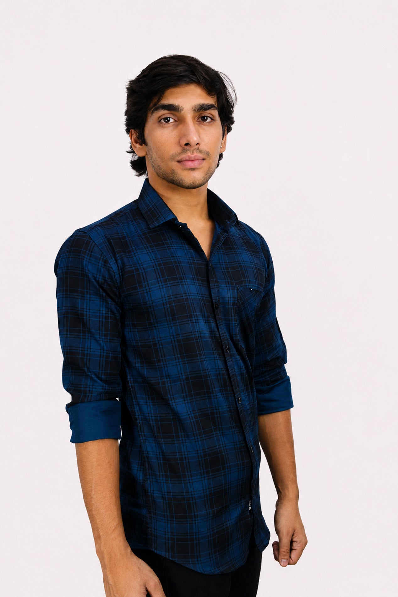 LAFC 2 NAVY BLUE | SLIM FIT PREMIUM POLO NECK CASUAL SHIRT | TEASERWEAR