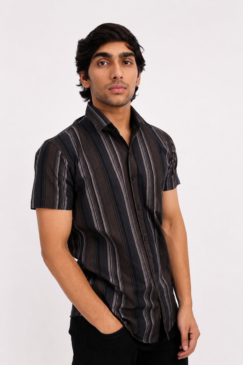 OXFHL BROWN | SLIM FIT PREMIUM POLO NECK CASUAL SHIRT | TEASERWEAR