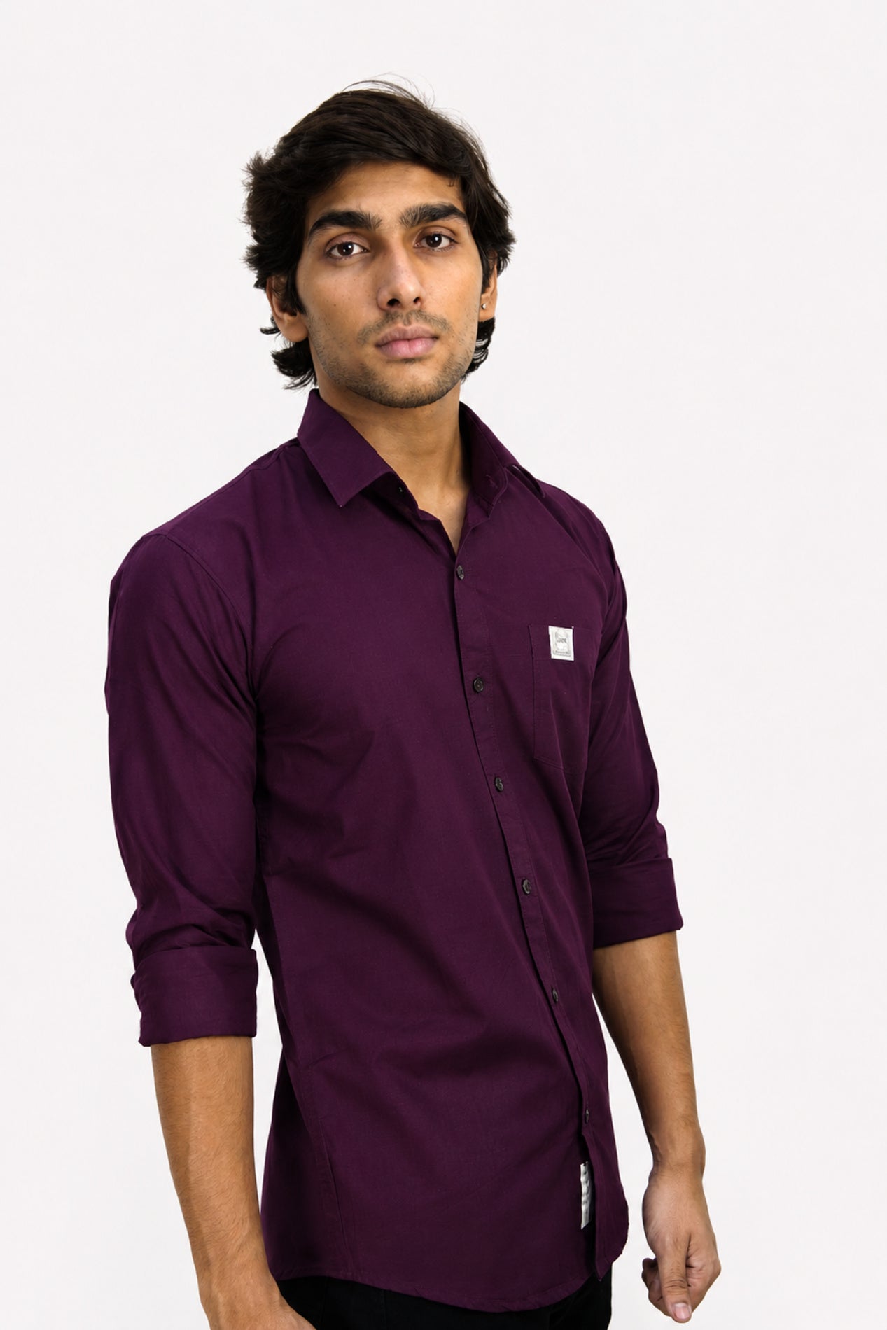 LINP MAROON | SLIM FIT PREMIUM POLO NECK CASUAL SHIRT | TEASERWEAR
