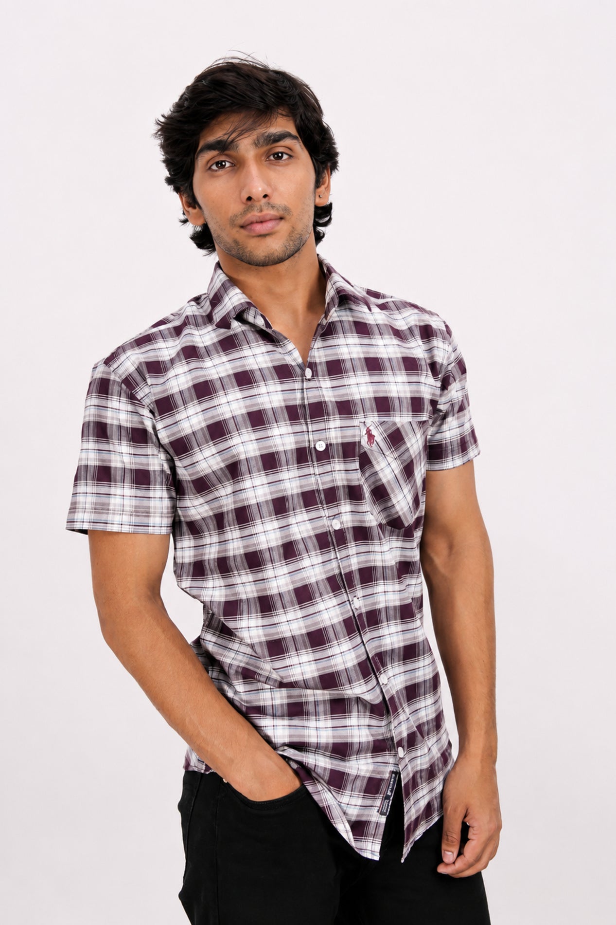 OXFHC MAROON | SLIM FIT PREMIUM POLO NECK CASUAL SHIRT | TEASERWEAR