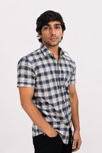 OXFHC NAVY BLUE | SLIM FIT PREMIUM POLO NECK CASUAL SHIRT | TEASERWEAR