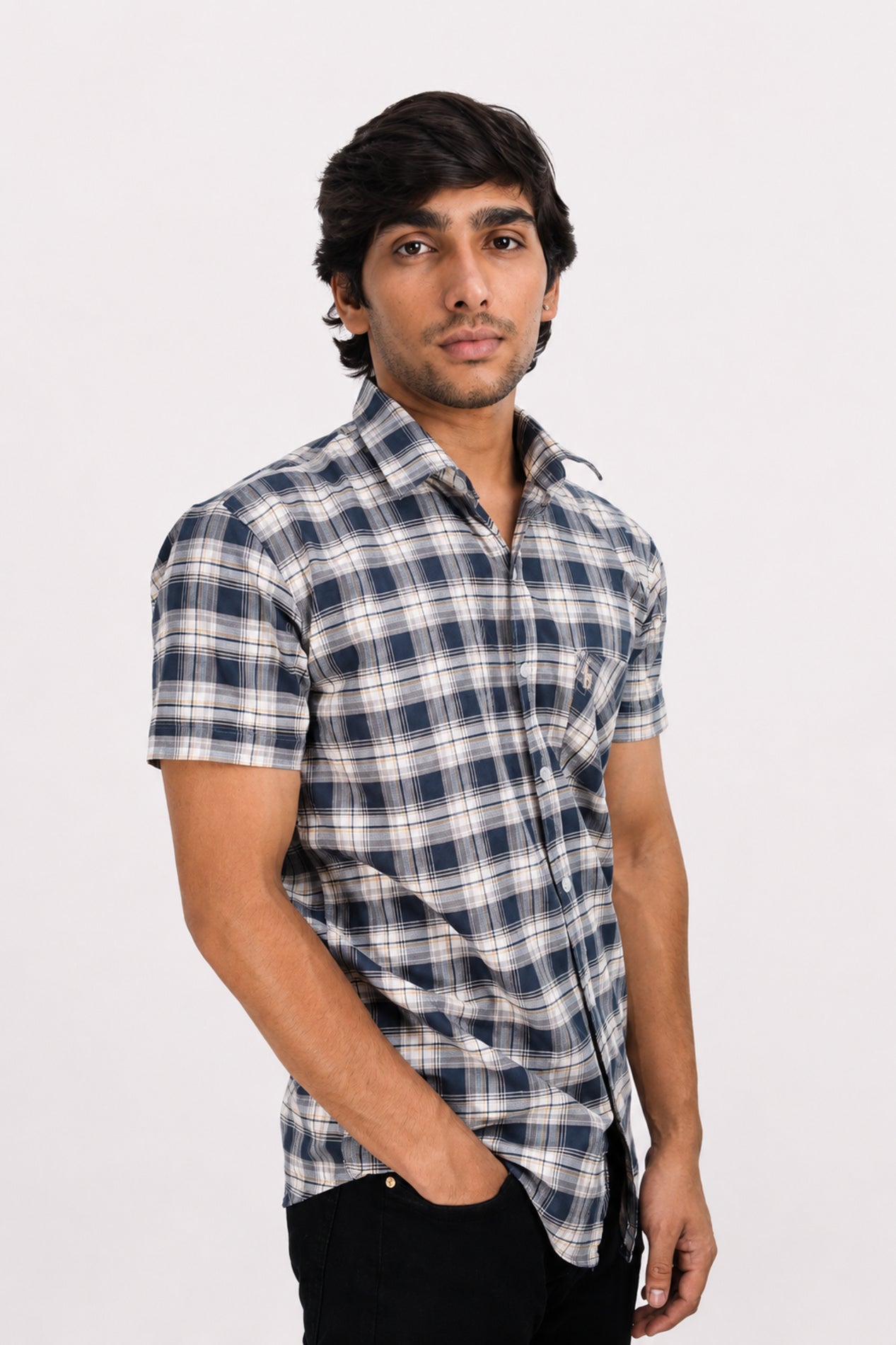 OXFHC NAVY BLUE | SLIM FIT PREMIUM POLO NECK CASUAL SHIRT | TEASERWEAR