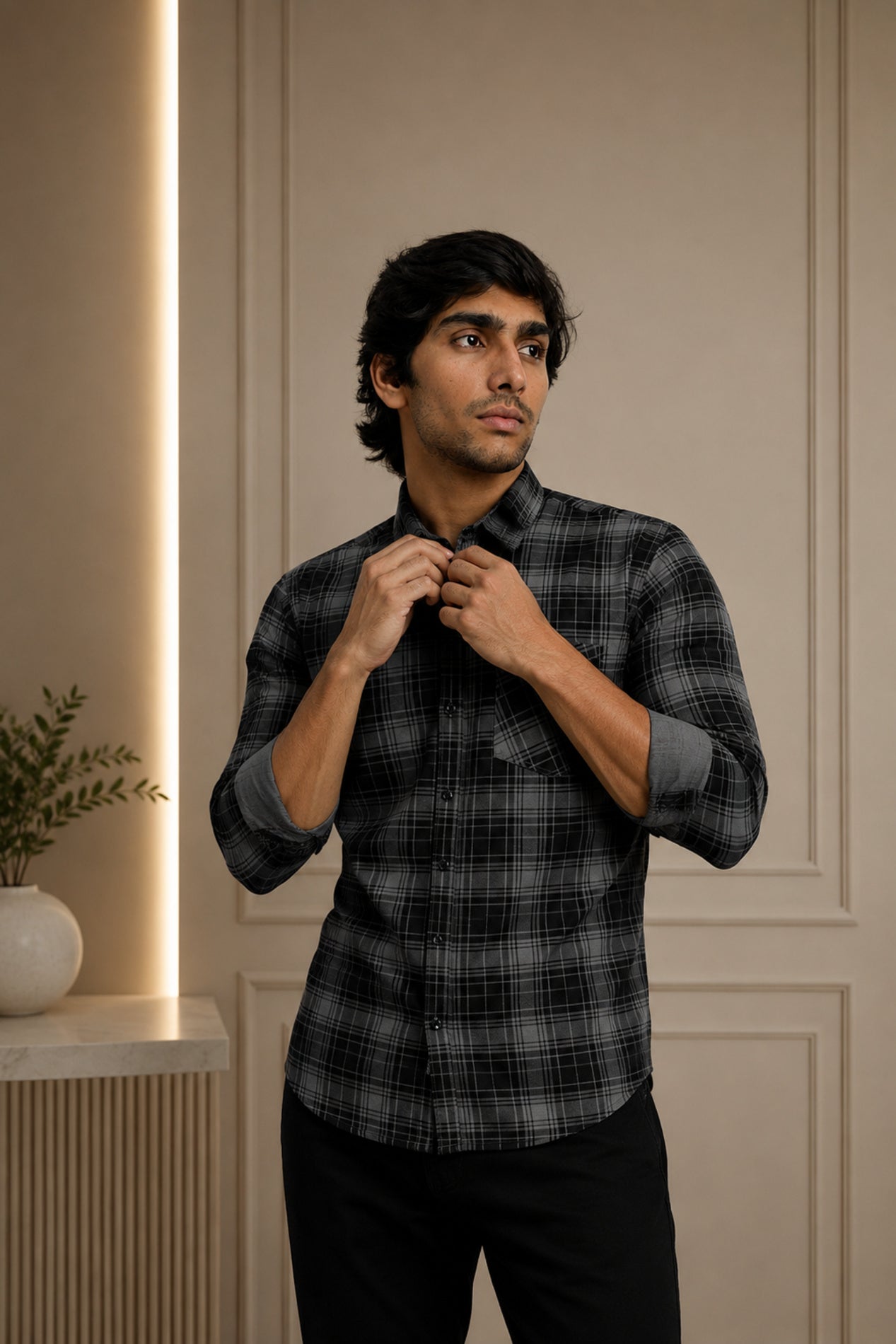 LAFC 2 GREY | SLIM FIT PREMIUM POLO NECK CASUAL SHIRT | TEASERWEAR