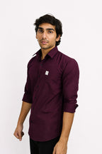 LINP MAROON | SLIM FIT PREMIUM POLO NECK CASUAL SHIRT | TEASERWEAR