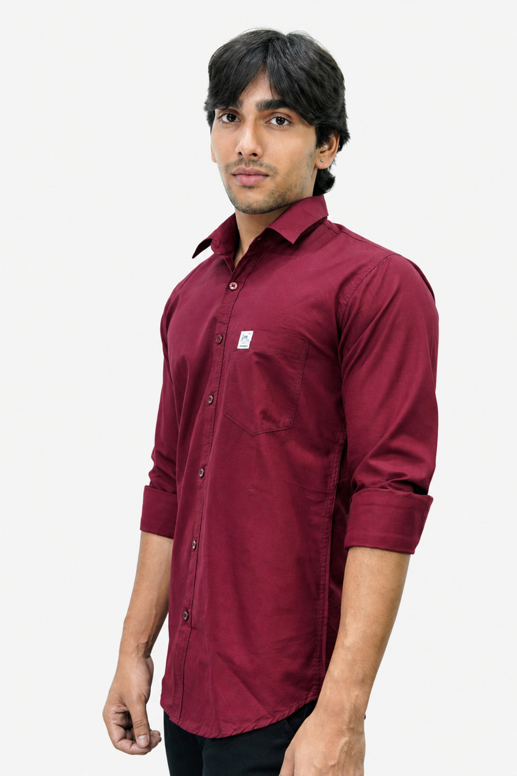 OXFP MAROON | SLIM FIT PREMIUM POLO NECK CASUAL SHIRT | TEASERWEAR