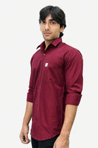 OXFP MAROON | SLIM FIT PREMIUM POLO NECK CASUAL SHIRT | TEASERWEAR