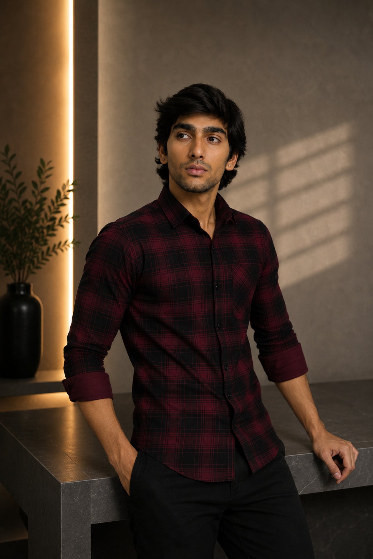 LAFC 2 MAROON | SLIM FIT PREMIUM POLO NECK CASUAL SHIRT | TEASERWEAR
