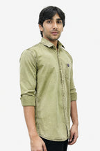 ROF GREEN | SLIM FIT PREMIUM POLO NECK CASUAL SHIRT | TEASERWEAR