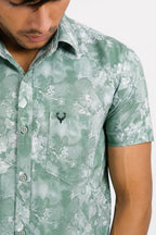 DOBHP GREEN | SLIM FIT PREMIUM POLO NECK CASUAL SHIRT | TEASERWEAR