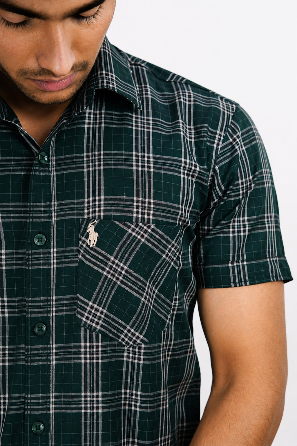 OXFHC DARK GREEN | SLIM FIT PREMIUM POLO NECK CASUAL SHIRT | TEASERWEAR