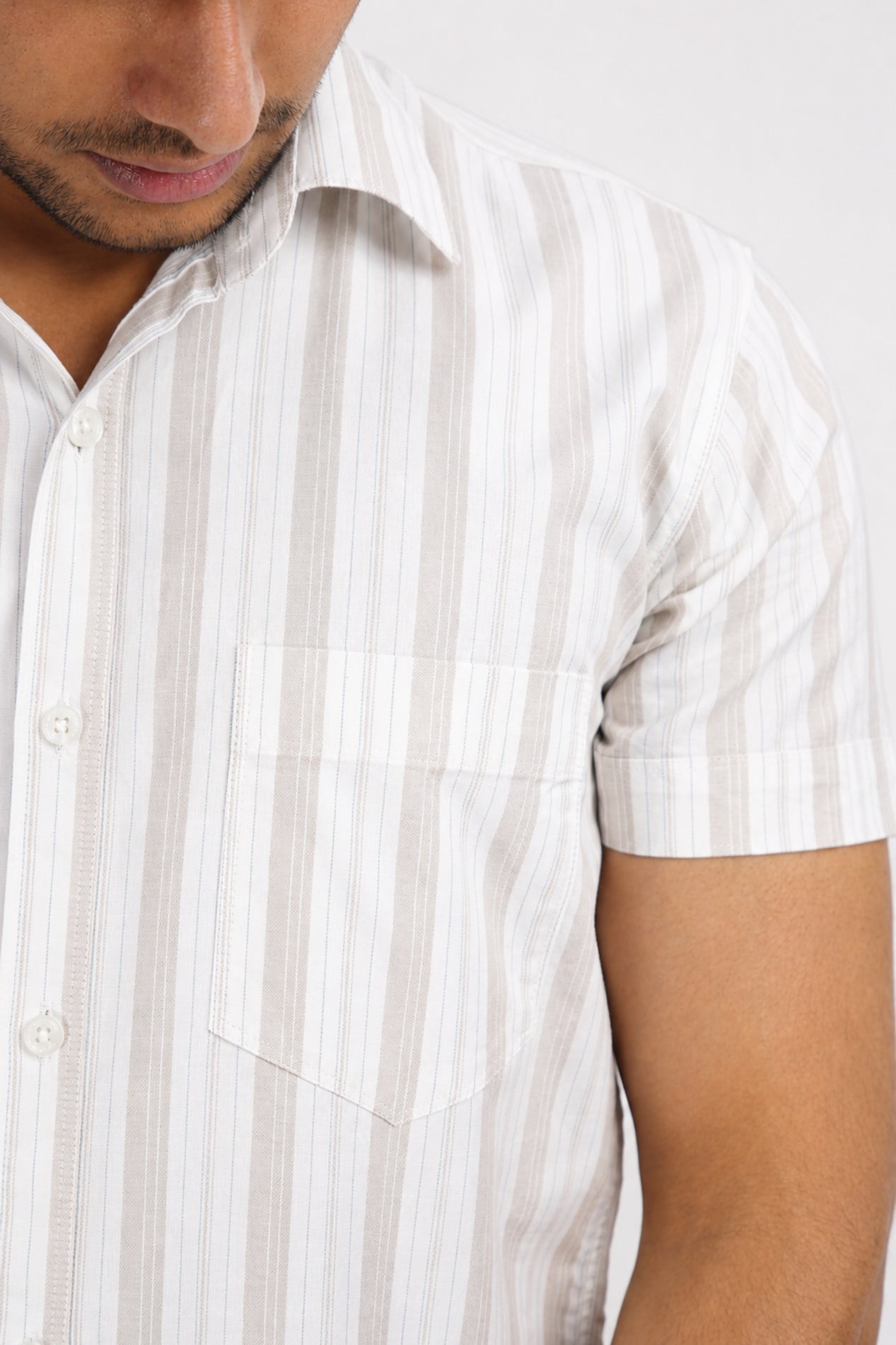 OXFHL CREAM | SLIM FIT PREMIUM POLO NECK CASUAL SHIRT | TEASERWEAR