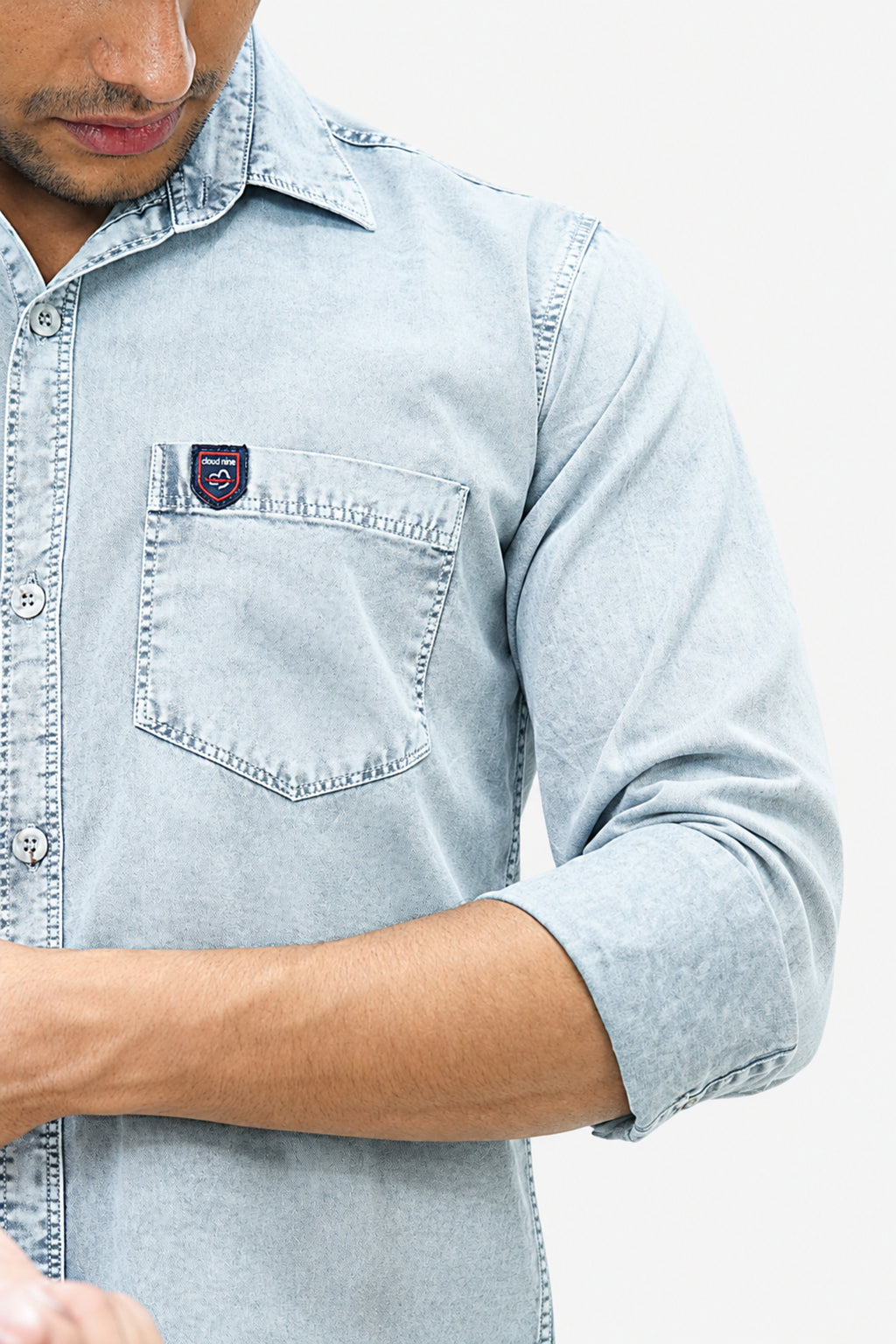 ROF BLUE | SLIM FIT PREMIUM POLO NECK CASUAL SHIRT | TEASERWEAR