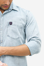ROF BLUE | SLIM FIT PREMIUM POLO NECK CASUAL SHIRT | TEASERWEAR