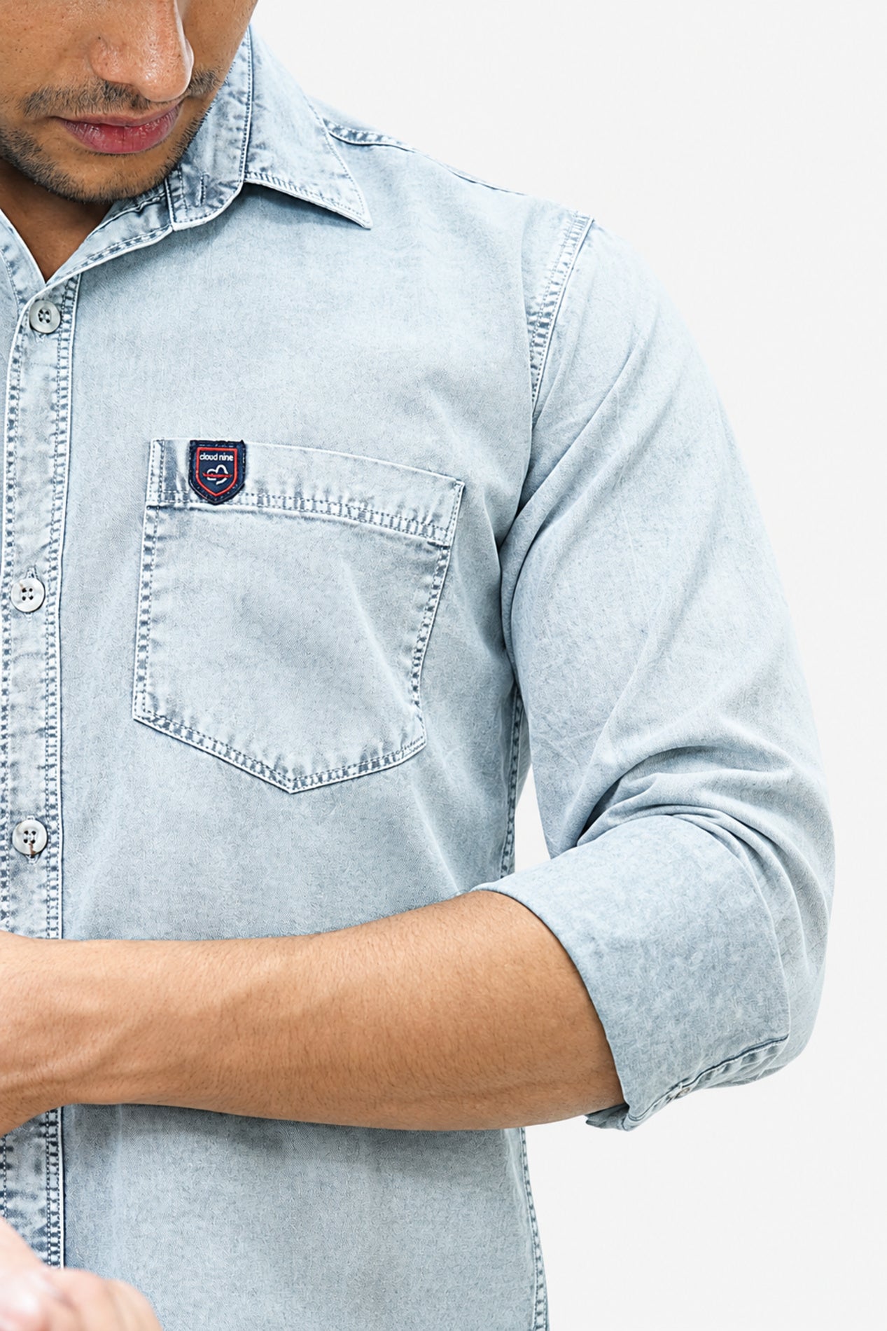 ROF BLUE | SLIM FIT PREMIUM POLO NECK CASUAL SHIRT | TEASERWEAR